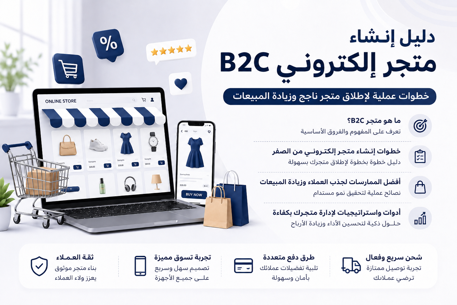 دليل إنشاء متجر الكتروني B2C