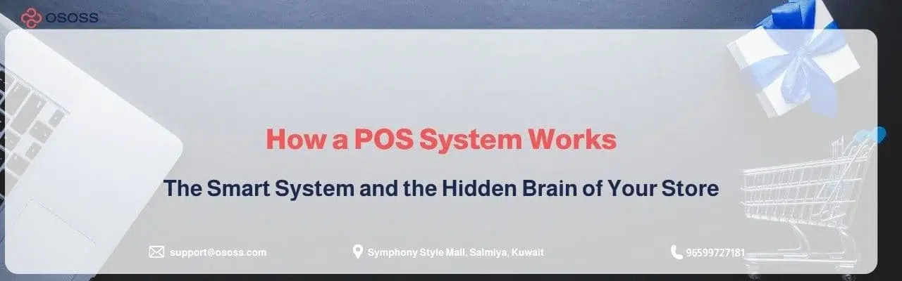 Header banner explaining How POS System Works as a smart management solution for retail stores, branded by Ososs.