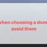 A feature banner by OSOSS titled "Common mistakes when choosing a domain name and how to avoid them" over a clean desktop background.