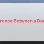 A feature banner by OSOSS asking "What's the Difference Between a Domain and a URL?" set against a clean workspace background.